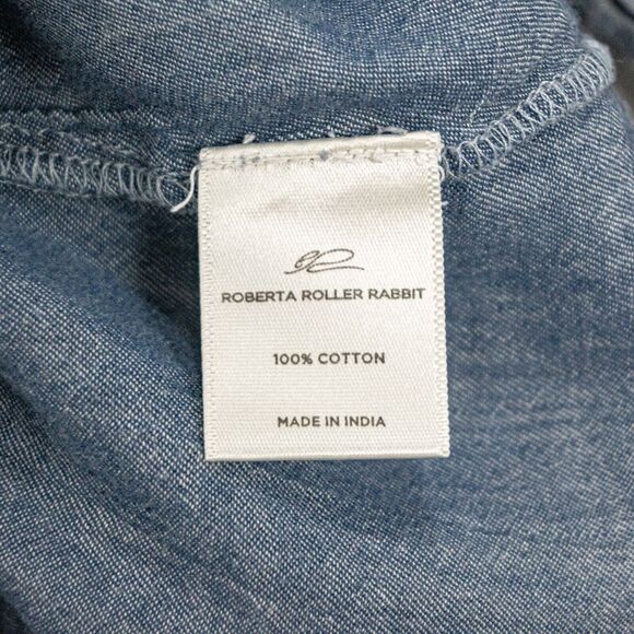 Roberta Roller Rabbit Cotton Chambray Boho top Size Small - Picture 6 of 10